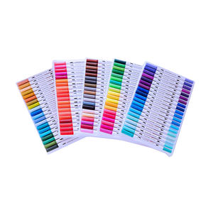 ชุดปากกาเมจิกสองหัว 48/100 สี สำหรับงานศิลปะ ปากกาหัวพู่กัน สีสันสดใส ยอดนิยม - Product Image 1