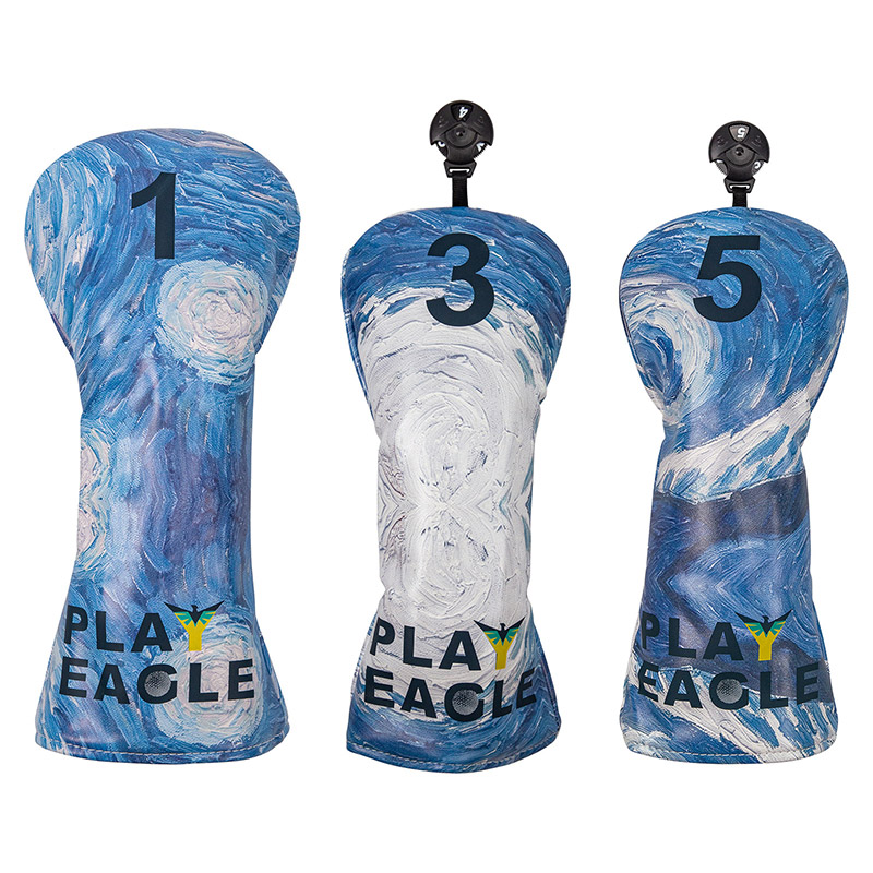 PLAYEAGLE Звездная ночь стиль водитель гольф клуб головные уборы из искусственной кожи головной убор 135 деревянный головной убор