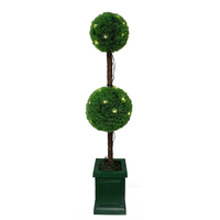 Boules de topiaire artificielles en pot, arbres en buis et pin de haute qualité, écologiques, pour la décoration intérieure printemps-été, jardin, hôtel, porte, avec LED