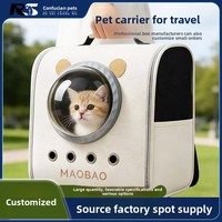 Sac à dos pour chat et animal de compagnie, design capsule spatiale avec oreilles d'ours MAOBAO, fenêtre transparente pour observation, portable, double bandoulière