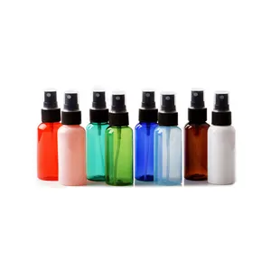 El dezenfektanı boş PET toplu doldurulabilir Amber mavi beyaz sis sprey pompası parfüm 30ml 50ml siyah şişe plastik en