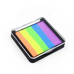 Paleta de pintura de maquillaje vegana a base de agua, pintura corporal de cara dividida de arcoíris, exposición de March, 2023 - Product Image 1