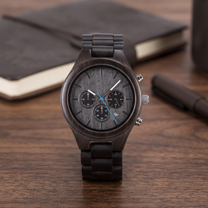 Reloj Cronógrafo de Madera de Fabricante Directo, Diseño Femenino/Masculino, Movimiento de Cuarzo, Puntero de Acero Inoxidable, Edición Limitada - Product Image 3