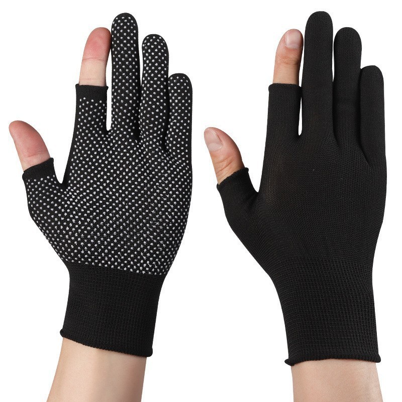 Nylon gloves [black half-finger]