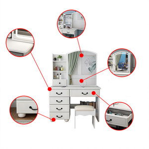 Table de maquillage en bois légère avec stockage intégré petits espaces nouvelle coiffeuse de commerce extérieur miroir <span class=keywords><strong>chambre</strong></span> salon - Product Image 3
