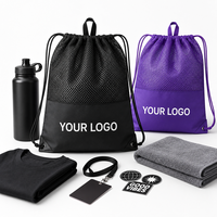 Sac à dos personnalisé en polyester 420D avec cordon de serrage, empiècements en maille et œillets renforcés pour événements sportifs aux États-Unis – Sac promotionnel à cordon