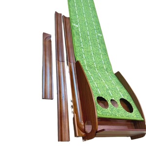 Ghealth G001 2026 Tapete de Práctica de <span class=keywords><strong>Golf</strong></span> de Madera con Superficie de Nylon para Retorno de Pelota, Ayuda de Entrenamiento de Tres Hoyos OEM ODM - Product Image 4