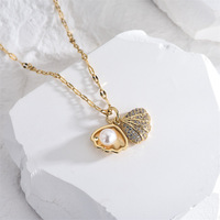 Collier pendentif chaîne croix en zircon cuivre plaqué or 18 carats imitation perle pierres pour femmes créatif marin style mode coréenne