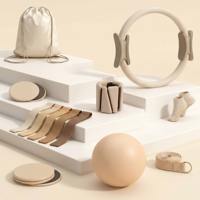 Ensemble d'accessoires de Pilates haut de gamme avec ballon de tonification, bandes de résistance et chaussettes pour femmes, pour le fitness à domicile et le remodelage corporel