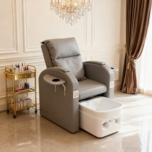 Fauteuil de massage pédicure en cuir PU avec spa pour les pieds à jets sans tuyau en céramique et fauteuil de manucure - Product Image 1