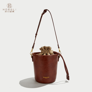 Borse da donna di classe semplice borsa a tracolla a tracolla da donna nuova alla moda popolare borsa a secchiello con coulisse - Product Image 1