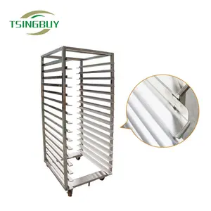 custom 201 304 stainless steel/aluminum food tray carts bakery cooling display rack trolley