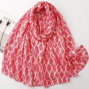 Nouveauté : Châles larges en voile de coton imprimé pour femmes, foulards musulmans doux et grands à motifs floraux pour dames de Malaisie - Product Image 5