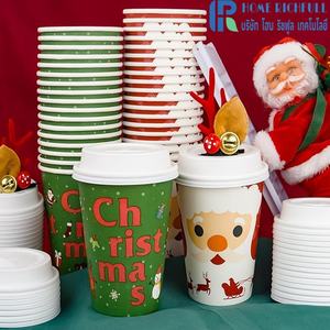 Vasos de Papel de Pulpa de Madera Biodegradables con Logotipo Personalizado, de 6oz-32oz, de Pared Simple para Bebidas Calientes/Frías con Impresión Flexográfica - Product Image 1