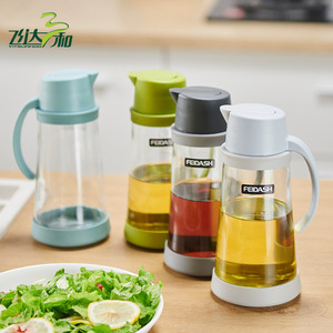 Feidash Oil Bottle Glass Dispenser <b>Large</b> Capacity Transparent Kitchen Condiment <b>Jar</b> <b>With</b> Flip Top <b>Lid</b> - Product Image 4