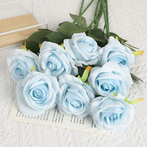 Roses artificielles à tige unique en tissu de soie, haute simulation, pour décoration de mariage - Product Image 3