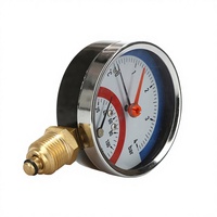 Thermo-manomètre à tube Bourdon, contrôleur de pression et de température, jauge en acier inoxydable IP43, personnalisable OEM, protection anti-brûlure 1