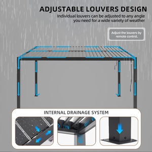 Pergola rétractable en alliage d'aluminium, résistante au vent, écologique, pour <span class=keywords><strong>terrasse</strong></span> <span class=keywords><strong>de</strong></span> <span class=keywords><strong>jardin</strong></span> côtier avec rangement dissimulé - Product Image 2