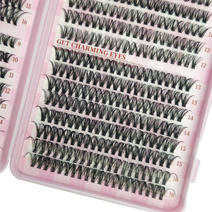 640 người hâm mộ DIY cụm lông mi Kit Fluffy tự dính Fox mắt wispy D Curl 8-16 Lash trái phiếu con dấu keo 30D 40D 50D Lash cuốn sách - Product Image 6