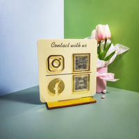 Panneau personnalisé pour table, Instagram, réseaux sociaux, miroir, code QR, panneau en acrylique pour réseaux sociaux
