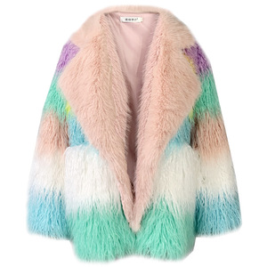 Manteau mi-long de maternité <span class=keywords><strong>en</strong></span> <span class=keywords><strong>fausse</strong></span> <span class=keywords><strong>fourrure</strong></span> style europé<span class=keywords><strong>en</strong></span> et américain, coupe ajustée, col rabattu, avec accents de <span class=keywords><strong>fourrure</strong></span> rose pêche, vintage - Product Image 5