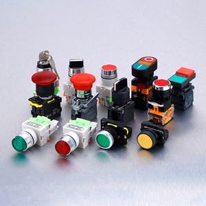 1NO1NC 22มม. พร้อมปุ่มเปิดไฟต่ำกันน้ำ Ip65ปุ่มหยุดรีเซ็ตตัวเองแบบแบน - Product Image 1