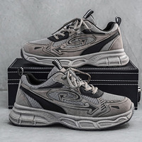 Chaussures de sport décontractées pour hommes, nouvelle collection automne, respirantes, en maille, à lacets, semelle épaisse, antidérapantes, résistantes à l'usure