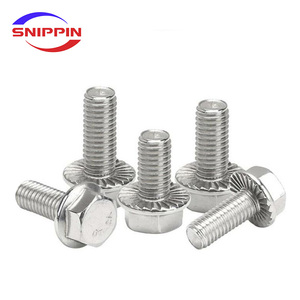 A2-70 304 thép không gỉ Hex máy giặt đầu bu lông hình lục giác răng cưa mặt bích Nắp vít 1/4-20 5/16-18 3/8-16 inch chủ đề đồng bằng kết thúc - Product Image 6