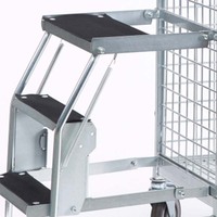 Carro de Almacenamiento de Cuatro Ruedas, Carro Logístico con Estructura de Malla