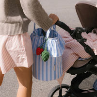Organisateur de couches suspendu pour bébé, panier de rangement pour poussette, sac de rangement à carreaux pour poussette, sac fourre-tout pour accessoires de voyage pour bébé