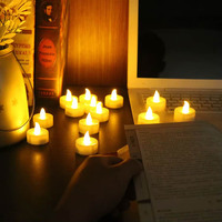 Dropshipping Bougie lumineuse LED étanche Bougies LED en plastique Bougies LED chauffe-plat sans flamme avec piles