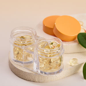 Bocaux en acrylique à double compartiment personnalisables <span class=keywords><strong>de</strong></span> 50 ml avec couvercle orange, contenants scellés pour l'emballage <span class=keywords><strong>de</strong></span> suppléments <span class=keywords><strong>de</strong></span> vitamines et d'<span class=keywords><strong>huile</strong></span> <span class=keywords><strong>de</strong></span> <span class=keywords><strong>poisson</strong></span> - Product Image 2