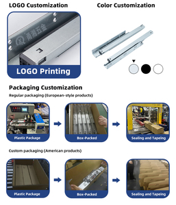 USA Phong Cách Hiện Đại Đồ nội thất nhà bếp ngăn kéo mềm đóng 3 <span class=keywords><strong>Slide</strong></span> mở rộng 35kg undermount Kính thiên văn đường sắt với pin cố định - Product Image 6