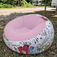Haute qualité Portable PVC gonflable Air canapé Transparent paillettes chaise longue pliante pour l'extérieur chambre utiliser Design moderne