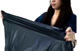 Sacs poubelles biodégradables robustes à cordon noir en rouleaux avec gaufrage en plastique PBAT pour produits ménagers - Product Image 3