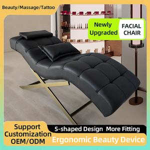 Cama de Pestañas Moderna de Cuero Negro en Oferta, Cama de Belleza Facial Curva Ajustable de Lujo para Uso en Spa, Precio al por Mayor Disponible - Product Image 3