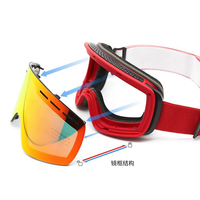 Masque de ski haute qualité à lentille interchangeable, imprimé, anti-buée, sans monture, pour hommes et femmes