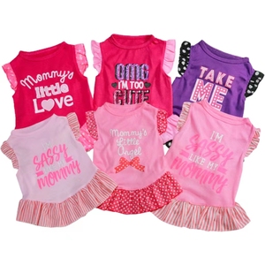 <span class=keywords><strong>Pet</strong></span> <span class=keywords><strong>Dress</strong></span> Cute Dog Shirt Printed Dog Princess Summer Apparel <span class=keywords><strong>Clothes</strong></span> gonna con abito con volant - Product Image 1