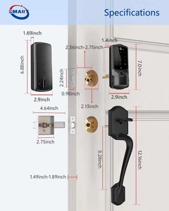 Wifi tuya app điều khiển điện tử khóa cửa Bàn phím chốt cửa vân tay thông minh khóa cửa với xử lý - Product Image 6