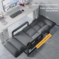 Chaise de bureau pliante en acier avec appui-tête - Double usage pour la maison, le dortoir et les loisirs