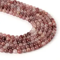 Perles naturelles en cristal, vente en gros, violet, rose, or