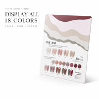 Présentoir de couleurs de vernis à ongles effet œil de chat, finition brillante transparente nude, carte magnétique à 18 emplacements pour salon de manucure