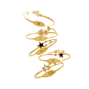 Bracelet pour femme en acier inoxydable plaqué or diamanté, motif LotusS Pong Fox Pentagram, ne se décolore pas, cadeau idéal, best-seller <span class=keywords><strong>TikTok</strong></span> - Product Image 1