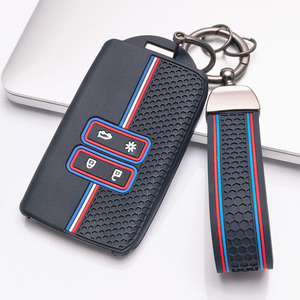 Funda para llave para <span class=keywords><strong>Renault</strong></span> Duster Laguna Zoe Koleos Kadjar Captur Fluence Latitude con llavero, accesorio para motocicleta, uso diario - Product Image 3