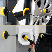 Kit de 22 brosses de nettoyage pour perceuse, en nylon jaune, pour jantes de voiture, salle de bain, carrelage et nettoyage domestique