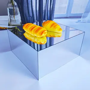 Прямоугольная золотая акриловая подставка для цветов зеркальная стойка Серебряная подставка для цветов для свадебной вечеринки украшение стола
