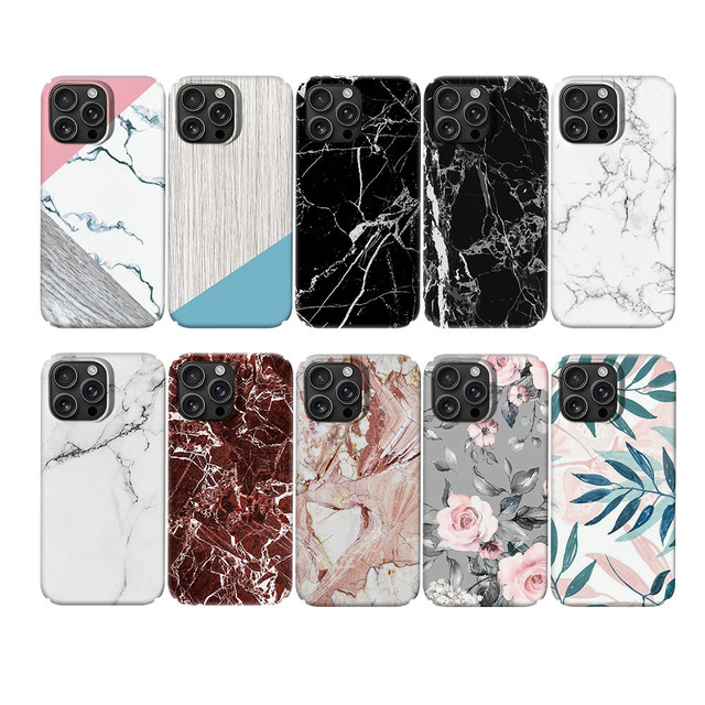 Sublimation Flowers Marble Design Shockproof Hard PC Phone Case for iPhone 16 Pro Max 17 AIR