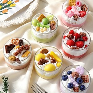Cute Fake Cream Dessert Cup Aromatherapy <b>Candle</b> Strawberry Chocolate Ornament For Warm Indoor Leisure Atmosphere - Product Image 1