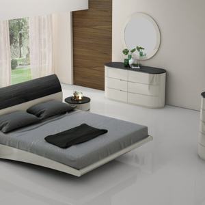 Cama Flotante Contemporánea Blanca King Size Ajustable con Cabecero de Madera Maciza Tallada a Mano, Diseño Tradicional, Juego de Cama de Pared - Product Image 2