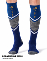 Chaussettes de ski en laine mérinos sur mesure, longues, anti-froid, très élastiques, pour l'alpinisme en extérieur, avec logo intégré